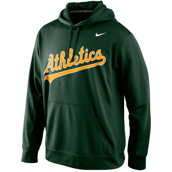 Men Oakland Athletics Nike KO Wordmark Perfomance Hoodie Green->atlanta braves->MLB Jersey